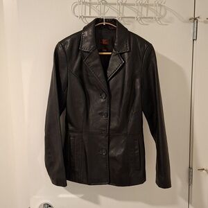 Danier Women's Genuine Leather Single-breasted 90's Blazer Jacket (Size XXS)